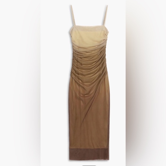 Commense Dresses & Skirts - NWT Commense Cappuccino Ombre Mesh Zippered Long Dress women’s Small